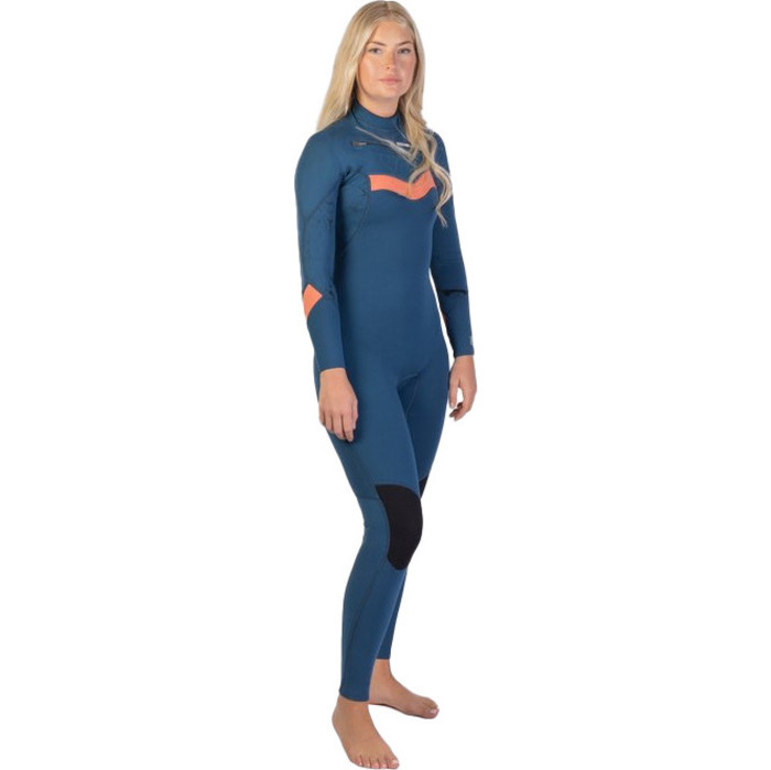2024 Gul Dames Response Echo 3/2mm Gbs Borst Ritssluiting Wetsuit RE1328 - Blue / Marble